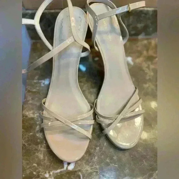 STUART WEITZMAN Barelynude Cross Strap Ankle-Strap Sandals - Size 11 - Picture 2 of 5